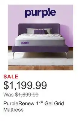 Costco PurpleRenew 11 Gel Grid Mattress offer