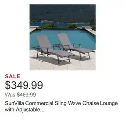 Costco SunVilla Commercial Sling Wave Chaise Lounge with Adjustable Armrests, 2-pack offer