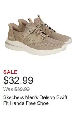 Costco Skechers Men's Delson Swift Fit Hands Free Shoe offer