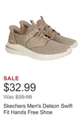 Costco Skechers Men's Delson Swift Fit Hands Free Shoe offer