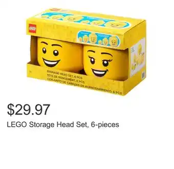 Costco LEGO Storage Head Set, 6-pieces offer