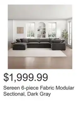 Costco Sereen 6-piece Fabric Modular Sectional, Dark Gray offer
