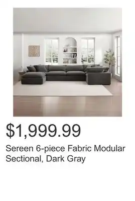 Costco Sereen 6-piece Fabric Modular Sectional, Dark Gray offer