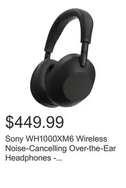 Costco Sony WH1000XM6 Wireless Noise-Cancelling Over-the-Ear Headphones - Black offer