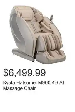Costco Kyota Hatsumei M900 4D AI Massage Chair offer
