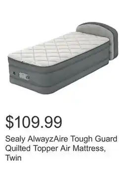 Costco Sealy AlwayzAire Tough Guard Quilted Topper Air Mattress, Twin offer