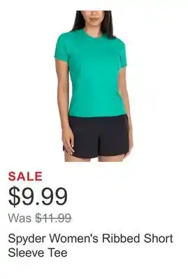 Costco Spyder Women's Ribbed Short Sleeve Tee offer