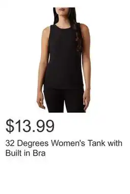 Costco 32 Degrees Women's Tank with Built in Bra offer