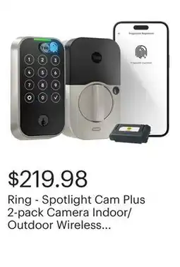 Best Buy Ring - Spotlight Cam Plus 2-pack Camera Indoor/Outdoor Wireless 1080p Security Cameras - Black offer
