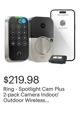 Best Buy Ring - Spotlight Cam Plus 2-pack Camera Indoor/Outdoor Wireless 1080p Security Cameras - Black offer