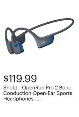 Best Buy Shokz - OpenRun Pro 2 Bone Conduction Open-Ear Sports Headphones - Steel Blue offer