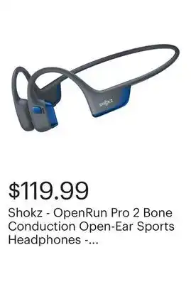 Best Buy Shokz - OpenRun Pro 2 Bone Conduction Open-Ear Sports Headphones - Steel Blue offer