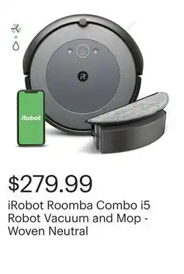 Best Buy iRobot Roomba Combo i5 Robot Vacuum and Mop - Woven Neutral offer