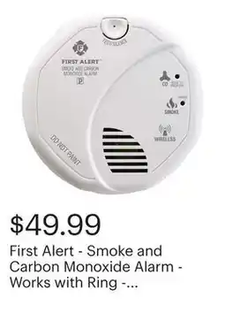 Best Buy First Alert - Smoke and Carbon Monoxide Alarm - Works with Ring - White offer