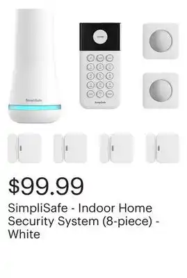 Best Buy SimpliSafe - Indoor Home Security System (8-piece) - White offer