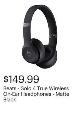 Best Buy Beats - Solo 4 True Wireless On-Ear Headphones - Matte Black offer