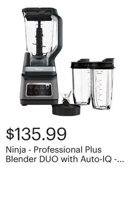 Best Buy Ninja - Professional Plus Blender DUO with Auto-IQ - Black/Stainless Steel offer