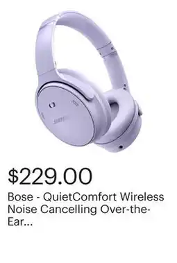 Best Buy Bose - QuietComfort Wireless Noise Cancelling Over-the-Ear Headphones - Chilled Lilac offer