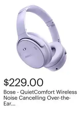 Best Buy Bose - QuietComfort Wireless Noise Cancelling Over-the-Ear Headphones - Chilled Lilac offer