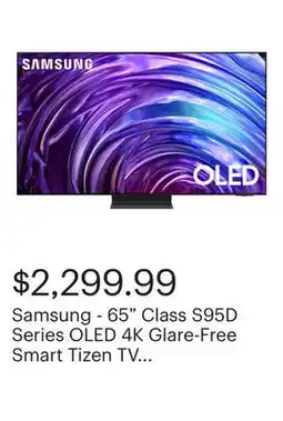 Best Buy Samsung - 65 Class S95D Series OLED 4K Glare-Free Smart Tizen TV (2024) offer