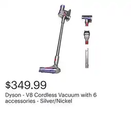 Best Buy Dyson - V8 Cordless Vacuum with 6 accessories - Silver/Nickel offer