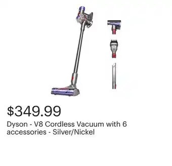 Best Buy Dyson - V8 Cordless Vacuum with 6 accessories - Silver/Nickel offer