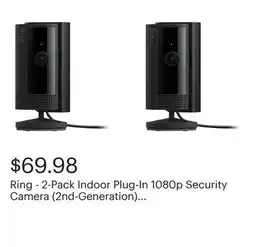 Best Buy Ring - 2-Pack Indoor Plug-In 1080p Security Camera (2nd-Generation) with Privacy Cover - Black offer