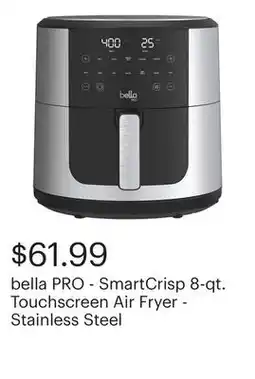 Best Buy bella PRO - SmartCrisp 8-qt. Touchscreen Air Fryer - Stainless Steel offer