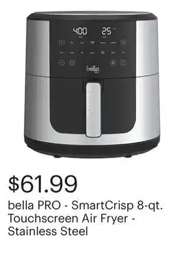 Best Buy bella PRO - SmartCrisp 8-qt. Touchscreen Air Fryer - Stainless Steel offer