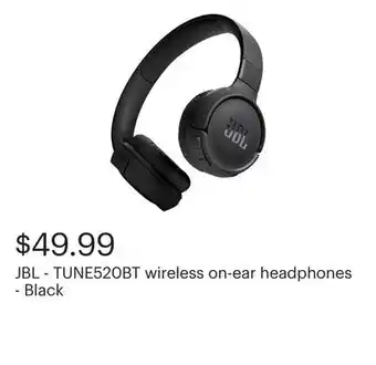 Best Buy JBL - TUNE520BT wireless on-ear headphones - Black offer