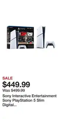 Game Stop Sony Interactive Entertainment Sony PlayStation 5 Slim Digital Edition NBA 2K25 Bundle offer