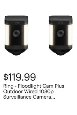 Best Buy Ring - Floodlight Cam Plus Outdoor Wired 1080p Surveillance Camera - Black offer