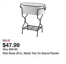 Tractor Supply Company Red Shed 28 in. Metal Tub On Stand Planter offer