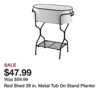 Tractor Supply Company Red Shed 28 in. Metal Tub On Stand Planter offer