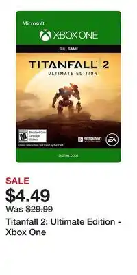 Game Stop Titanfall 2: Ultimate Edition - Xbox One offer
