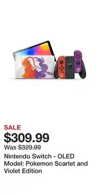 Game Stop Nintendo Switch - OLED Model: Pokemon Scarlet and Violet Edition offer