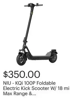 Best Buy NIU - KQi 100P Foldable Electric Kick Scooter W/ 18 mi Max Range & 17.4 mph Max Speed - Gray offer