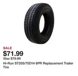 Tractor Supply Company Hi-Run ST205/75D14 6PR Replacement Trailer Tire offer