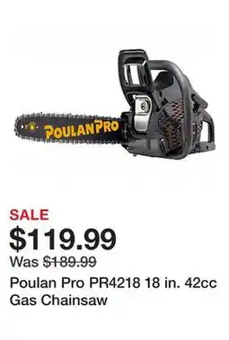 Tractor Supply Company Poulan Pro PR4218 18 in. 42cc Gas Chainsaw offer