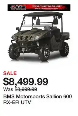 Tractor Supply Company BMS Motorsports Sallion 600 RX-EFI UTV offer