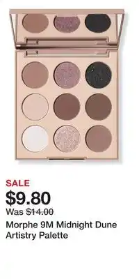 Ulta Beauty Morphe 9M Midnight Dune Artistry Palette offer