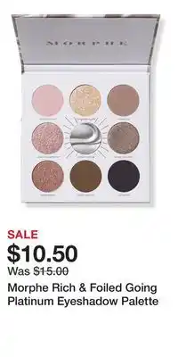 Ulta Beauty Morphe Rich & Foiled Going Platinum Eyeshadow Palette offer