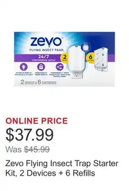 Costco Zevo Flying Insect Trap Starter Kit, 2 Devices + 6 Refills offer