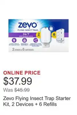 Costco Zevo Flying Insect Trap Starter Kit, 2 Devices + 6 Refills offer