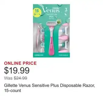 Costco Gillette Venus Sensitive Plus Disposable Razor, 15-count offer