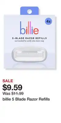 Ulta Beauty billie 5 Blade Razor Refills offer