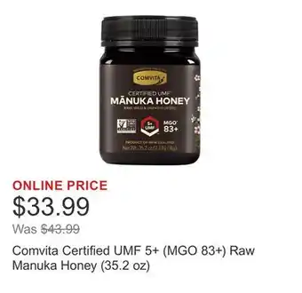 Costco Comvita Certified UMF 5+ (MGO 83+) Raw Manuka Honey (35.2 oz) offer