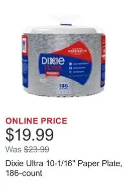 Costco Dixie Ultra 10-1/16 Paper Plate, 186-count offer