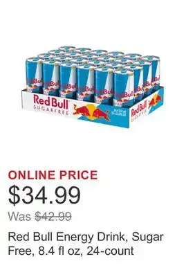Costco Red Bull Energy Drink, Sugar Free, 8.4 fl oz, 24-count offer