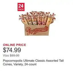 Costco Popcornopolis Ultimate Classic Assorted Tall Cones, Variety, 24-count offer
